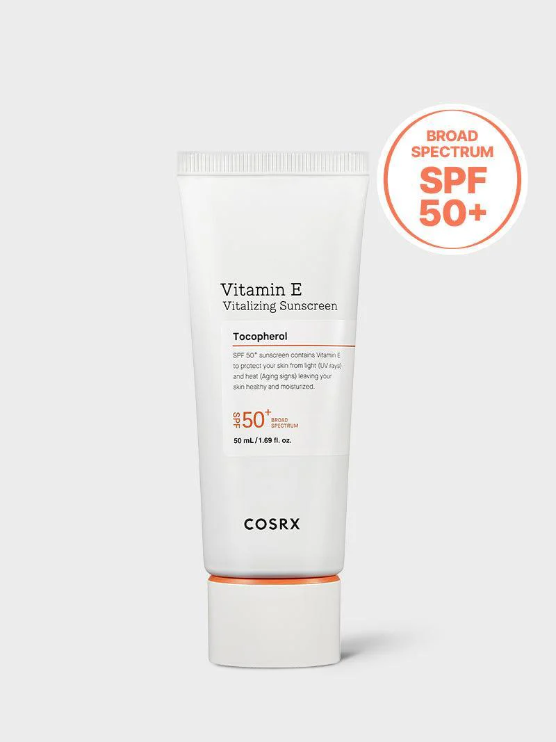 COSRX Vitamin E Vitalizing Sunscreen SPF 50+ PA+++ - 50ml | High Protection & Antioxidant Rich | Original Korean Sunscreen